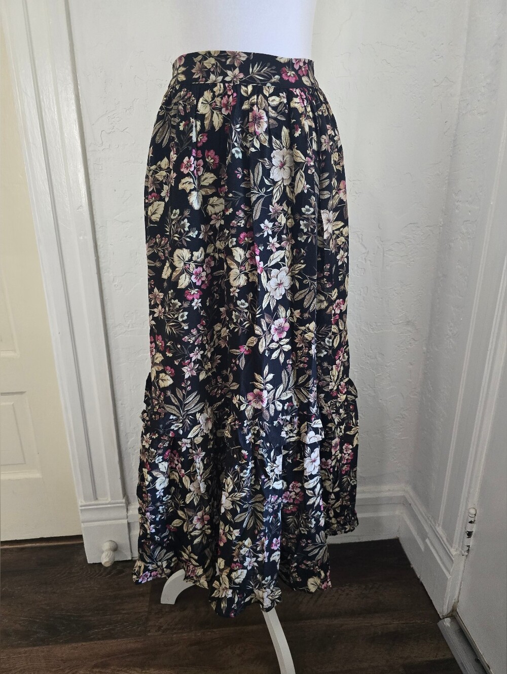 MNG Floral Tiered Maxi Skirt